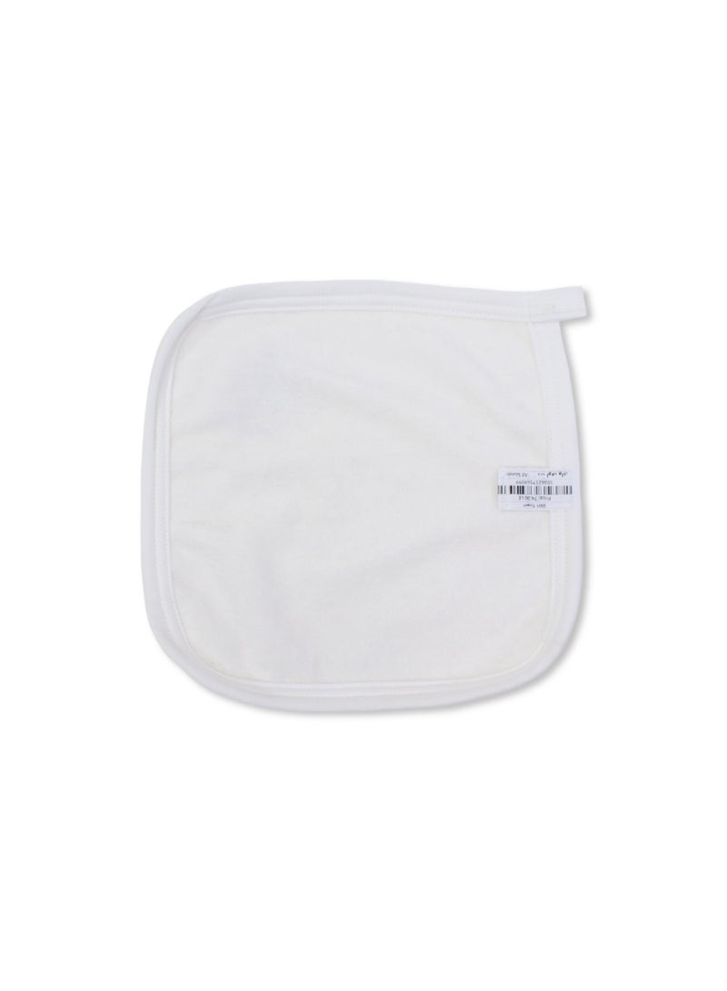 Cotton Baby Towel – Off-White with Teddy Bear Head Embroidery - Image 2